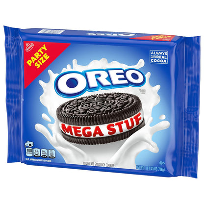 OREO Mega Stuf Chocolate Sandwich Cookies, Party Size 25.35 oz – Birthday Gift Box for Cookie Lovers