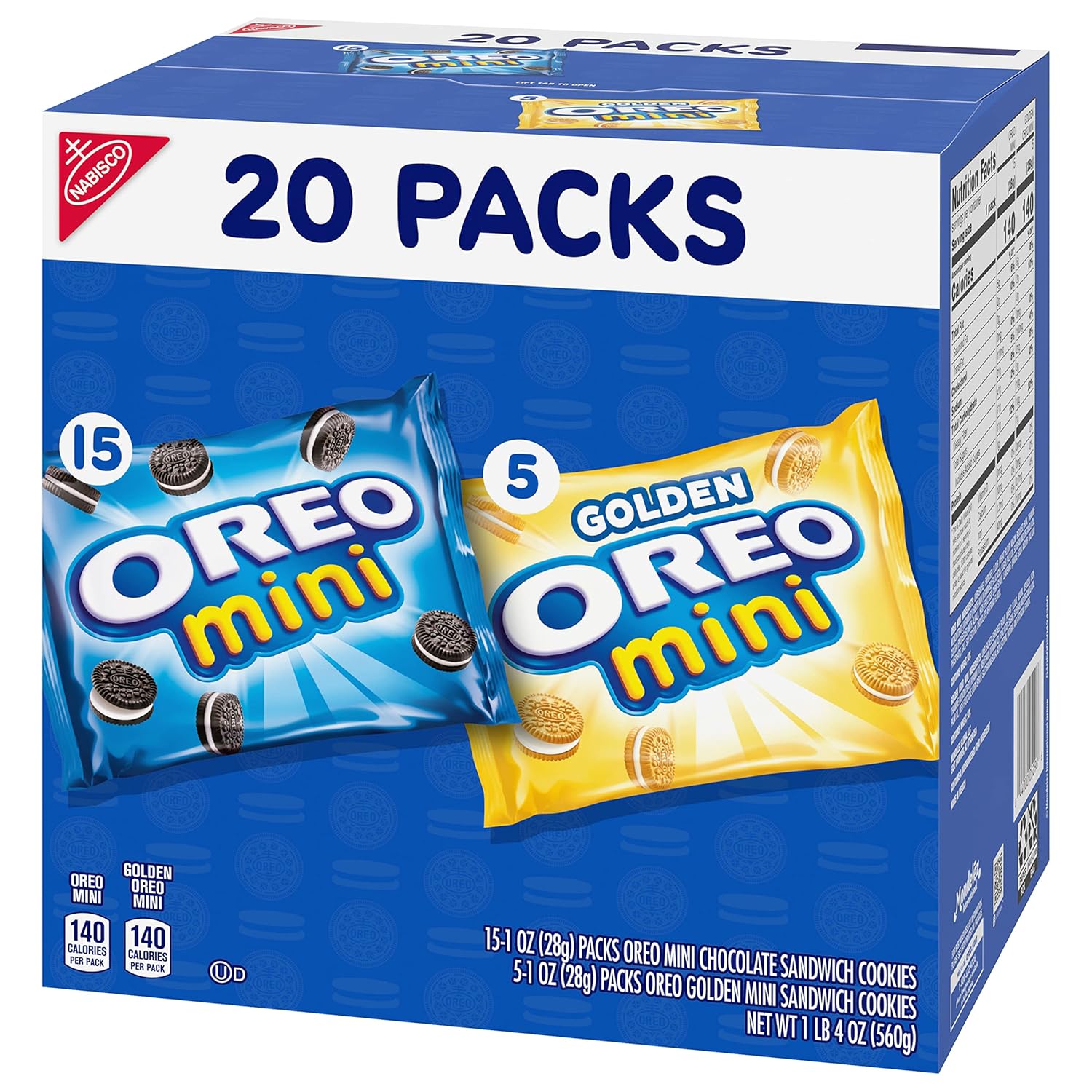 OREO Mini Mix Sandwich Cookies Variety Pack 20 Pack Care Package for College Students, Snack Gift Box