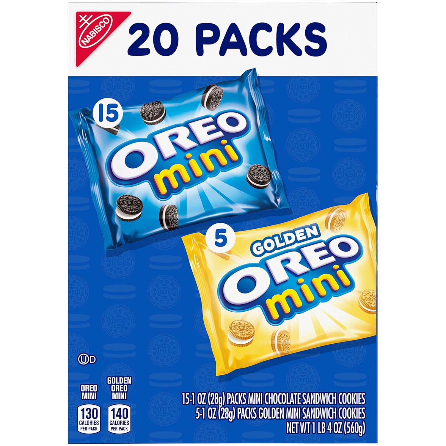 OREO Mini Mix Sandwich Cookies Variety Pack 20 Pack Care Package for College Students, Snack Gift Box