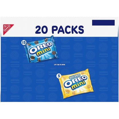 OREO Mini Mix Sandwich Cookies Variety Pack 20 Pack Care Package for College Students, Snack Gift Box