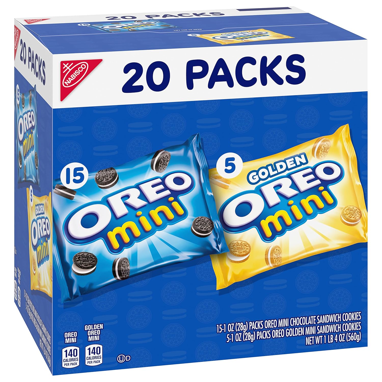 OREO Mini Mix Sandwich Cookies Variety Pack 20 Pack Care Package for College Students, Snack Gift Box