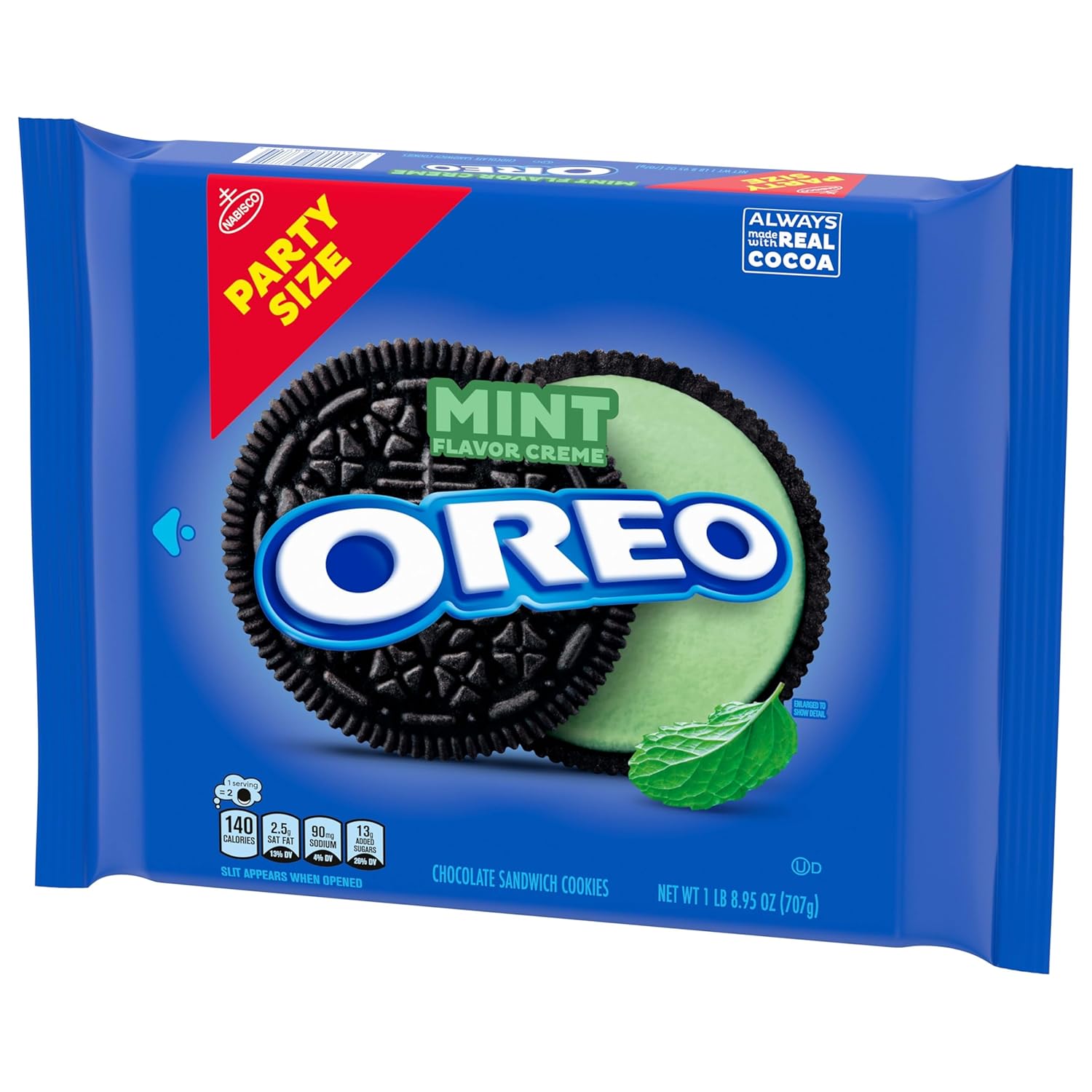 OREO Mint Creme Chocolate Sandwich Cookies Party Size 24.95 oz – Ready-to-Gift Sweet Treat for Cookie Lovers