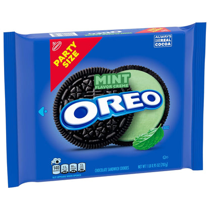 OREO Mint Creme Chocolate Sandwich Cookies Party Size 24.95 oz – Ready-to-Gift Sweet Treat for Cookie Lovers