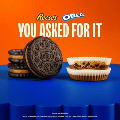OREO REESE'S Peanut Butter Creme Cookies – Nostalgic Candy Gift Basket Addition for Peanut Butter Lovers, 12.35 oz