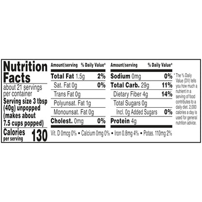 Orville Redenbacher's Gourmet Popcorn Kernels – Wholesome After-School Snack for Playroom & Family Room, Gluten Free 30 oz