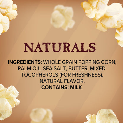 Orville Redenbacher's Naturals Microwave Popcorn – Snack with No Artificial Preservatives for Clean Family Pantries, 6-Count
