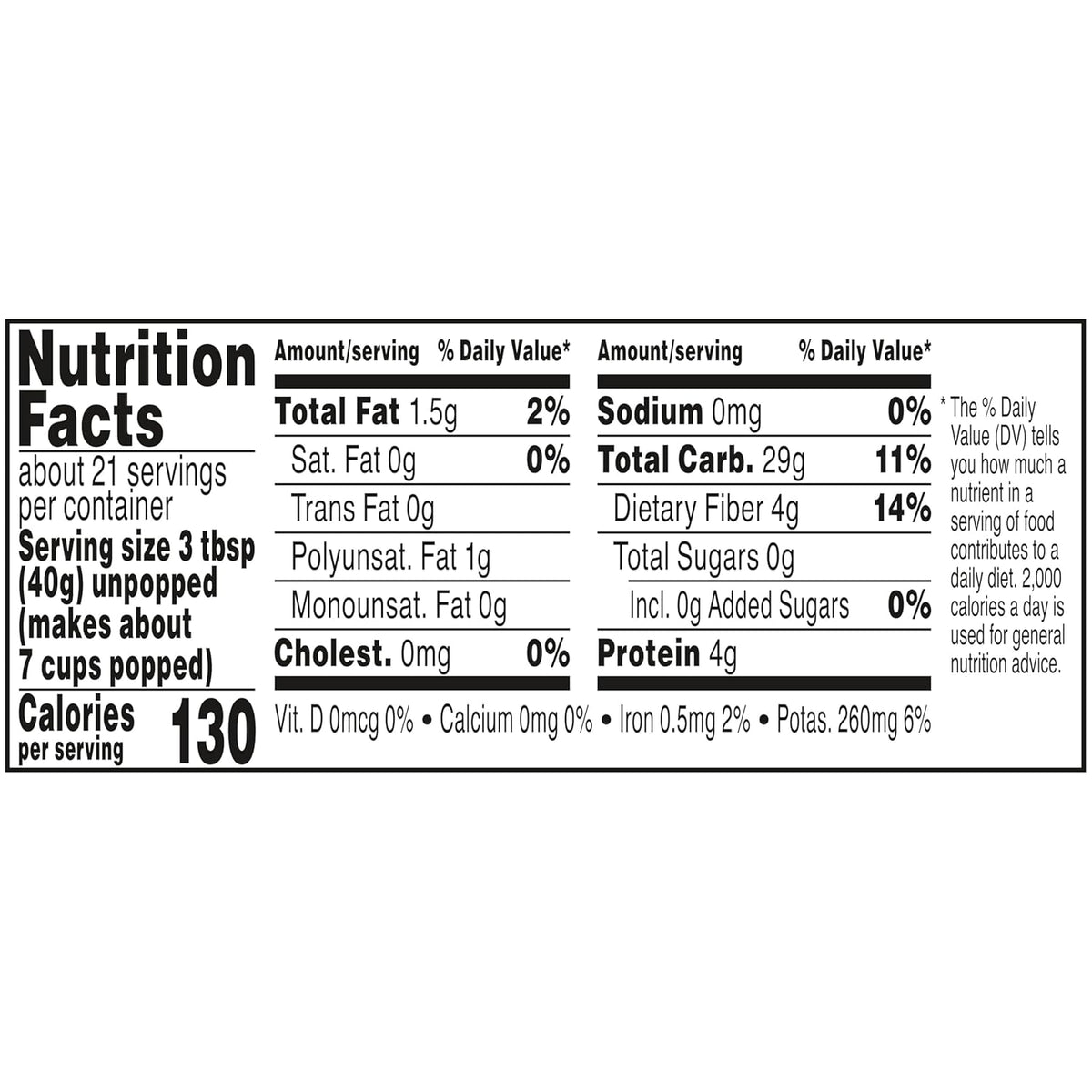Orville Redenbacher's Whole Grain White Popcorn Kernels 30 oz – Pantry Staple for Hot Air Popper Snacking