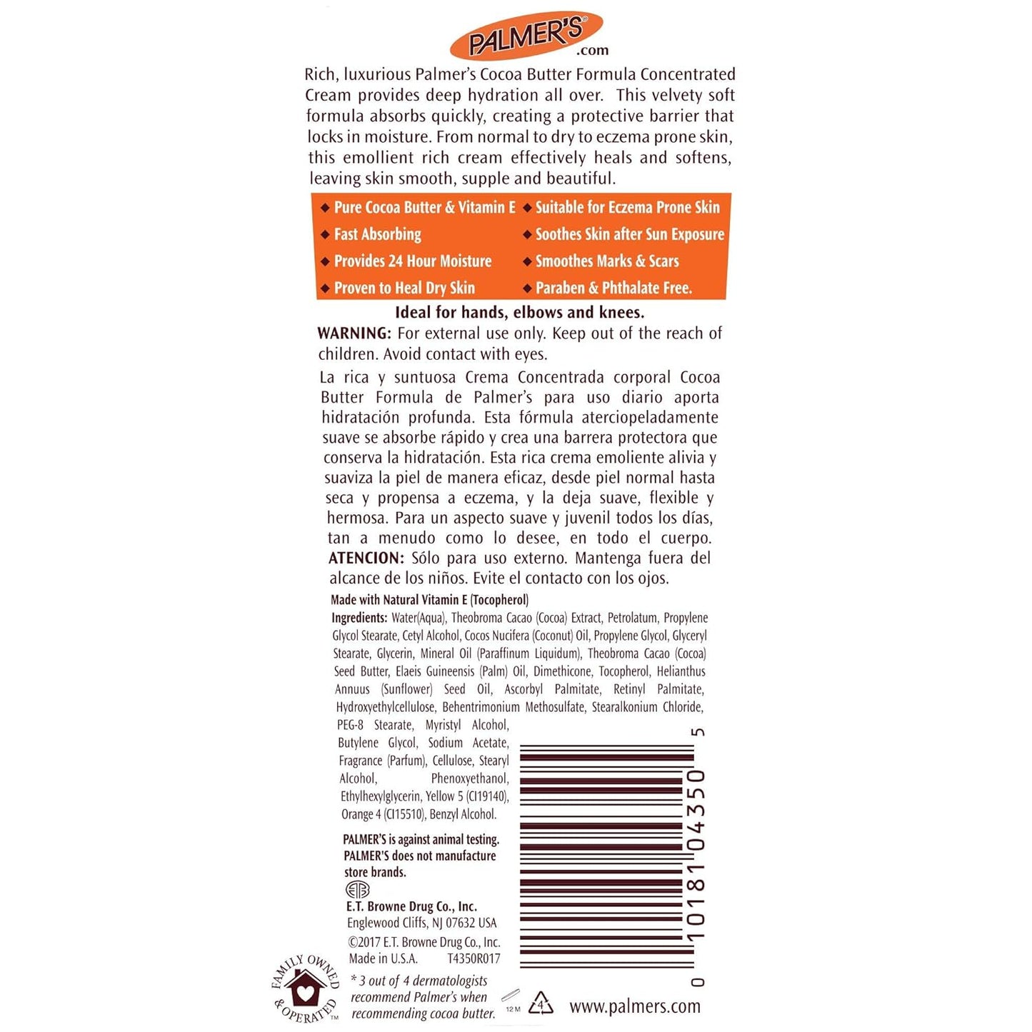 Palmer's Cocoa Butter Concentrated Cream – After-Sun Body Butter for Beach Bags, Poolside Loungers, and Patio Days