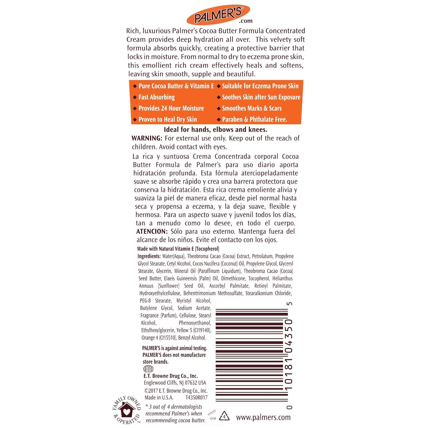 Palmer's Cocoa Butter Concentrated Cream – After-Sun Body Butter for Beach Bags, Poolside Loungers, and Patio Days