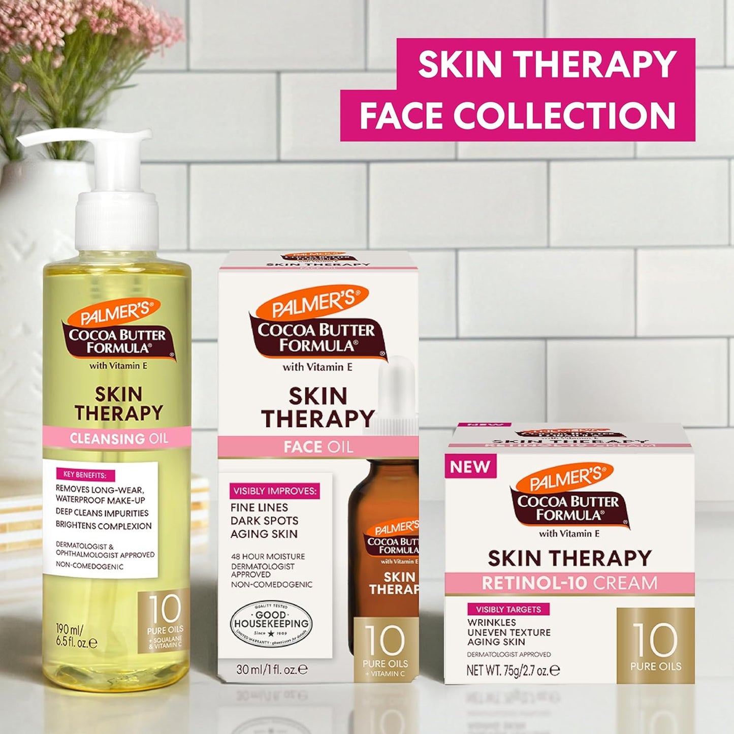 Palmer's Cocoa Butter Formula Face Cream – Premium Anti-Aging Moisturizer for Elegant Vanity Countertop Display