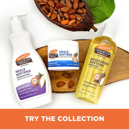 Palmer's Cocoa Butter Formula Fragrance Free Lotion – Pregnancy Self-Care Ritual for Belly and Hips, 13.5 Fl Oz (Pack of 3)