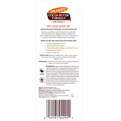 Palmer's Cocoa Butter Formula Shimmer Stick – Premium Bridal Beauty Indulgence, 48-Hour Radiance