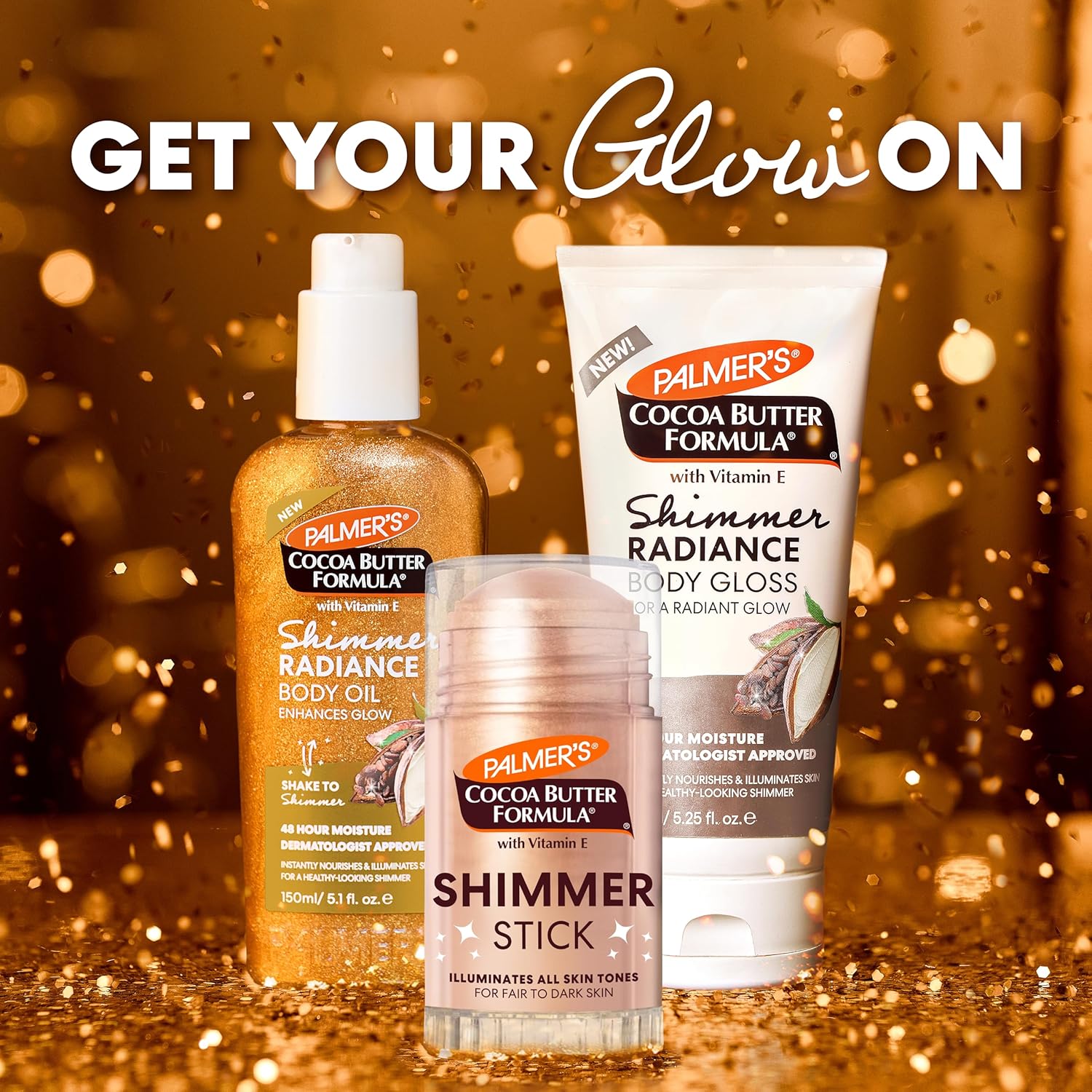 Palmer's Cocoa Butter Formula Shimmer Stick – Premium Bridal Beauty Indulgence, 48-Hour Radiance