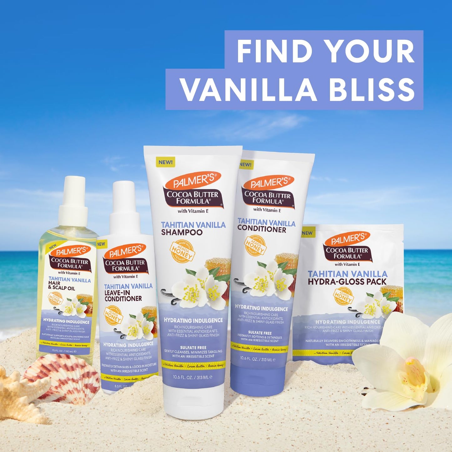 Palmer's Cocoa Butter Formula Tahitian Vanilla Leave-In Conditioner Spray – Long-Lasting Vanilla Honey Scent for Yoga Room and Meditation Space