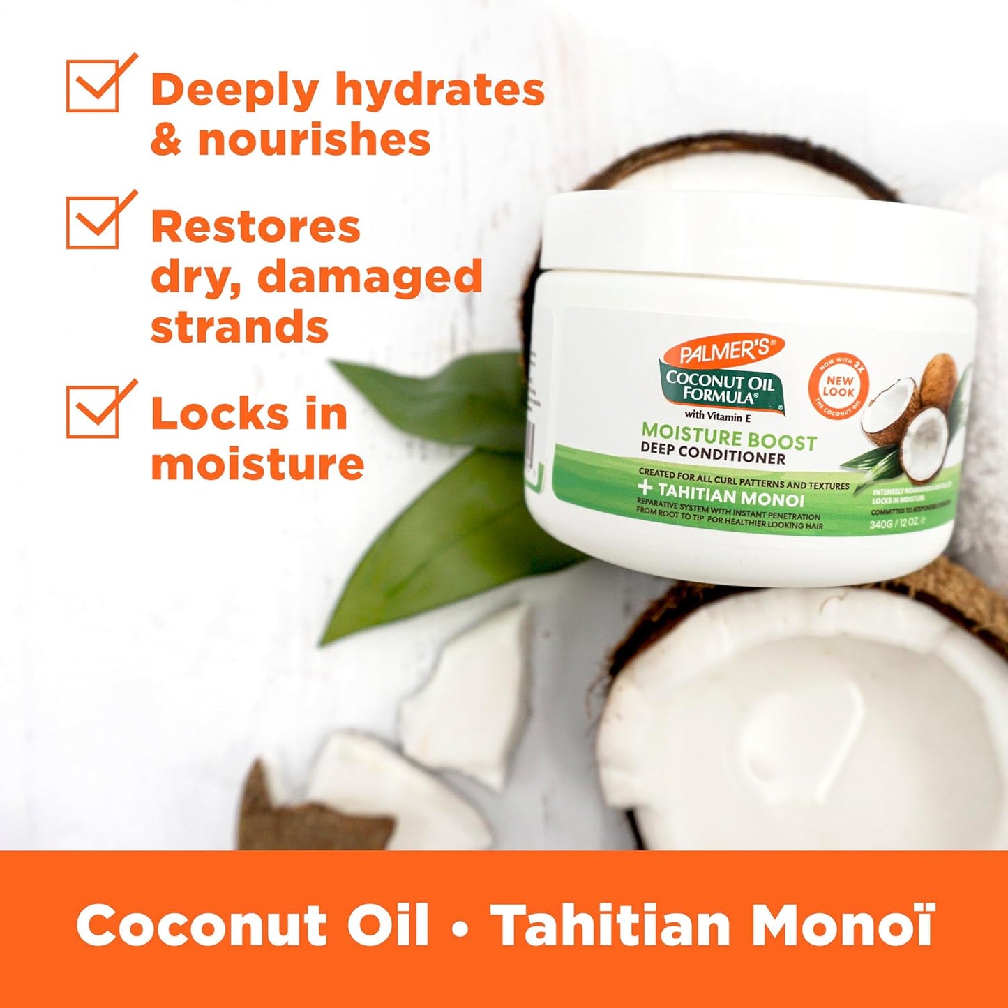 Palmer's Coconut Oil Deep Conditioner — Thoughtful Birthday Gift for Women with Dry, Damaged Hair, 12 Fl Oz