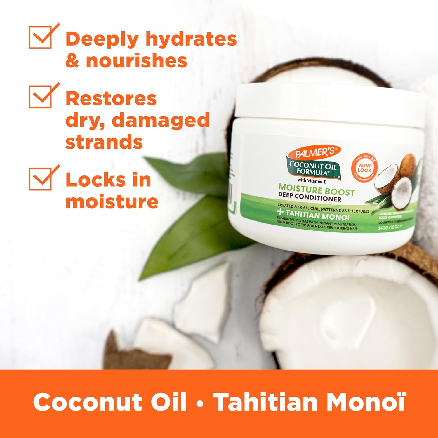 Palmer's Coconut Oil Deep Conditioner — Thoughtful Birthday Gift for Women with Dry, Damaged Hair, 12 Fl Oz