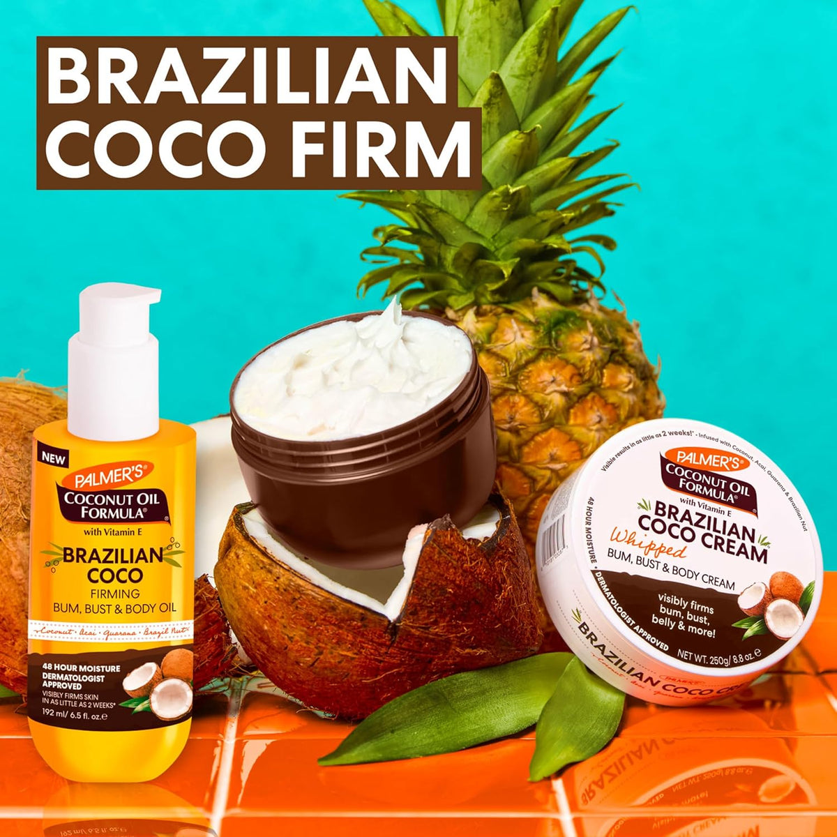 Palmer's Coconut Oil Formula Brazilian Coco Firming Body Oil – Summer Body Polish Oil for Poolside & Patio Confidence, Quick-Absorbing