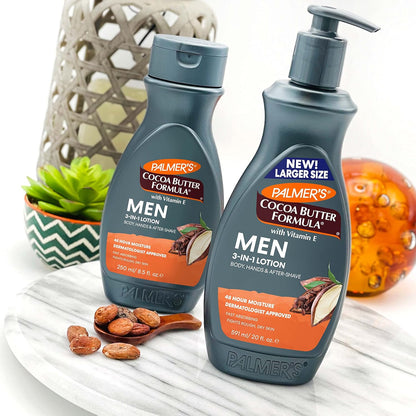 Palmer's Men's 3-in-1 Face & Body Lotion – Travel-Size Lotion for Flights, Hotel Bathrooms, and Gym Bags