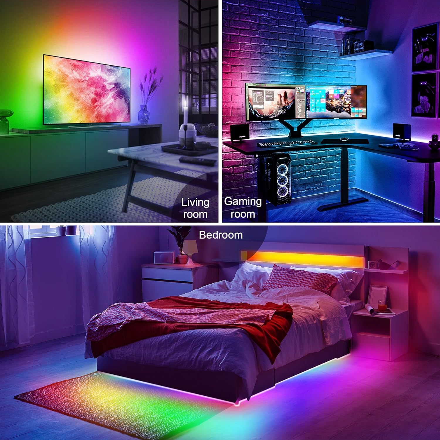 PANGTON VILLA LED TV Backlight – Cozy Ambient Lighting for Living Room Movie Nights, ICRGB Color Flow