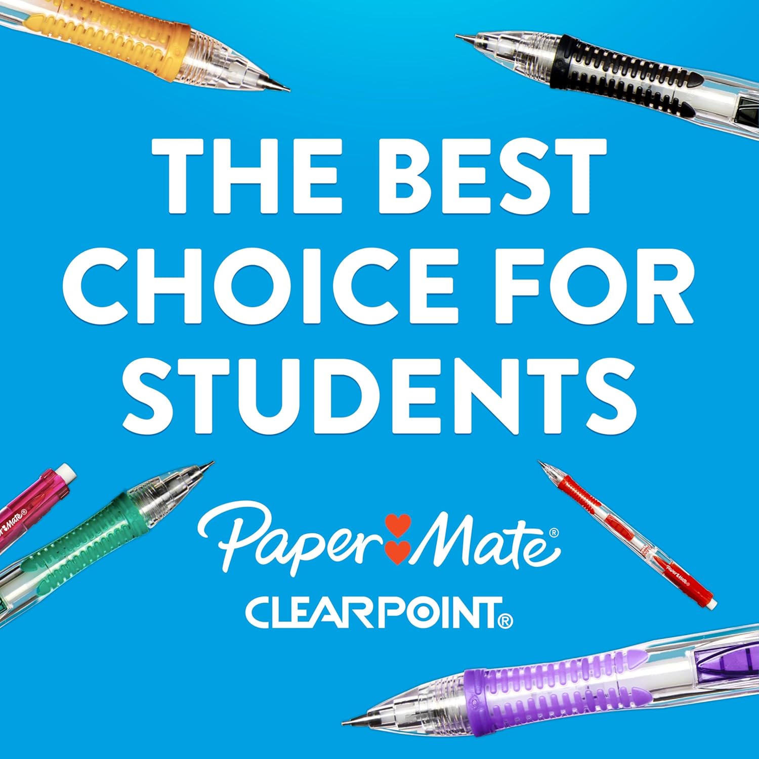 Paper Mate Clearpoint Mechanical Pencils 0.7mm HB #2 Minimalist Desk Essential, Clean Black Barrel for Uncluttered Workstations, 4 Count