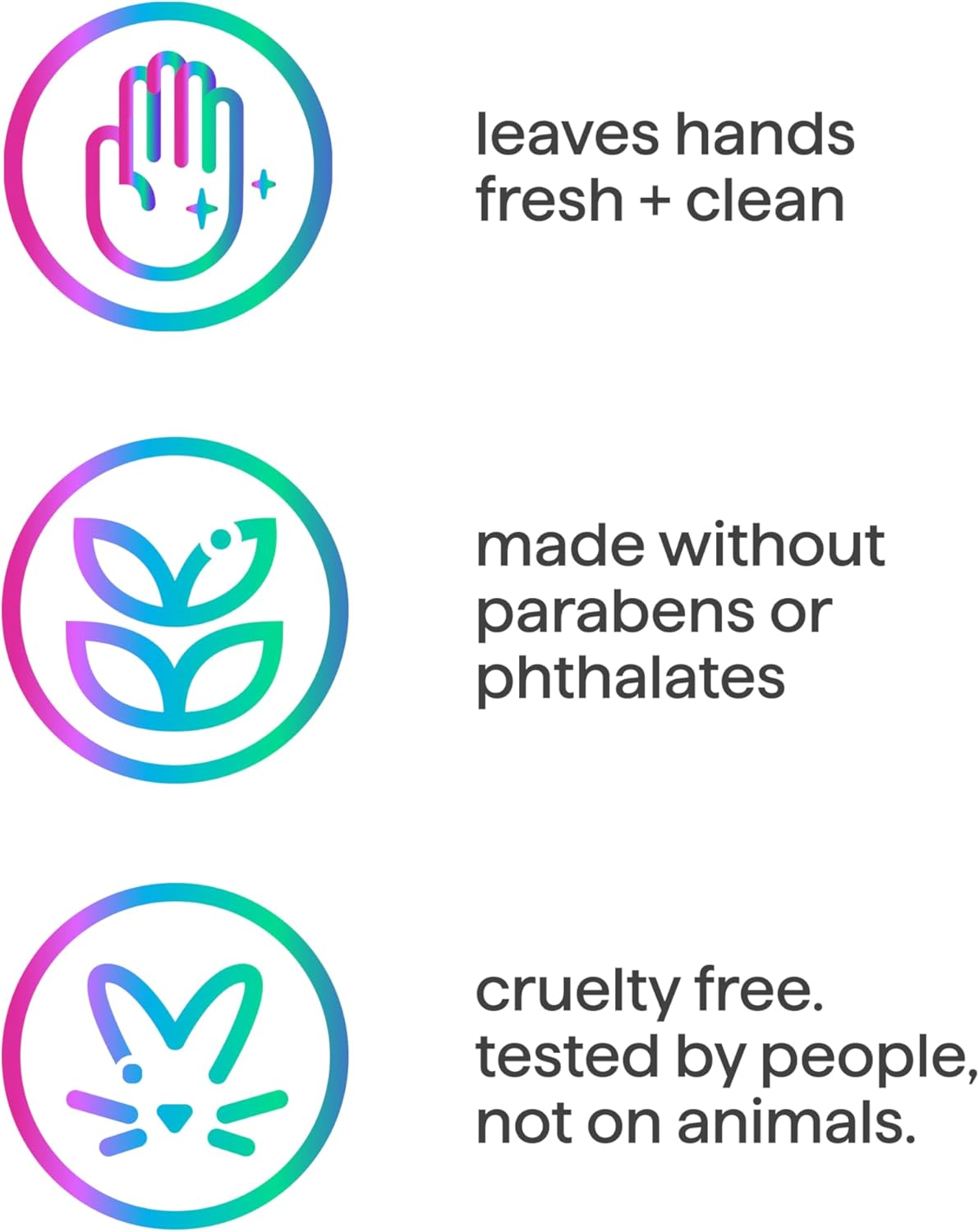 paraben-free, cruelty-free formula tested by people, not on animals