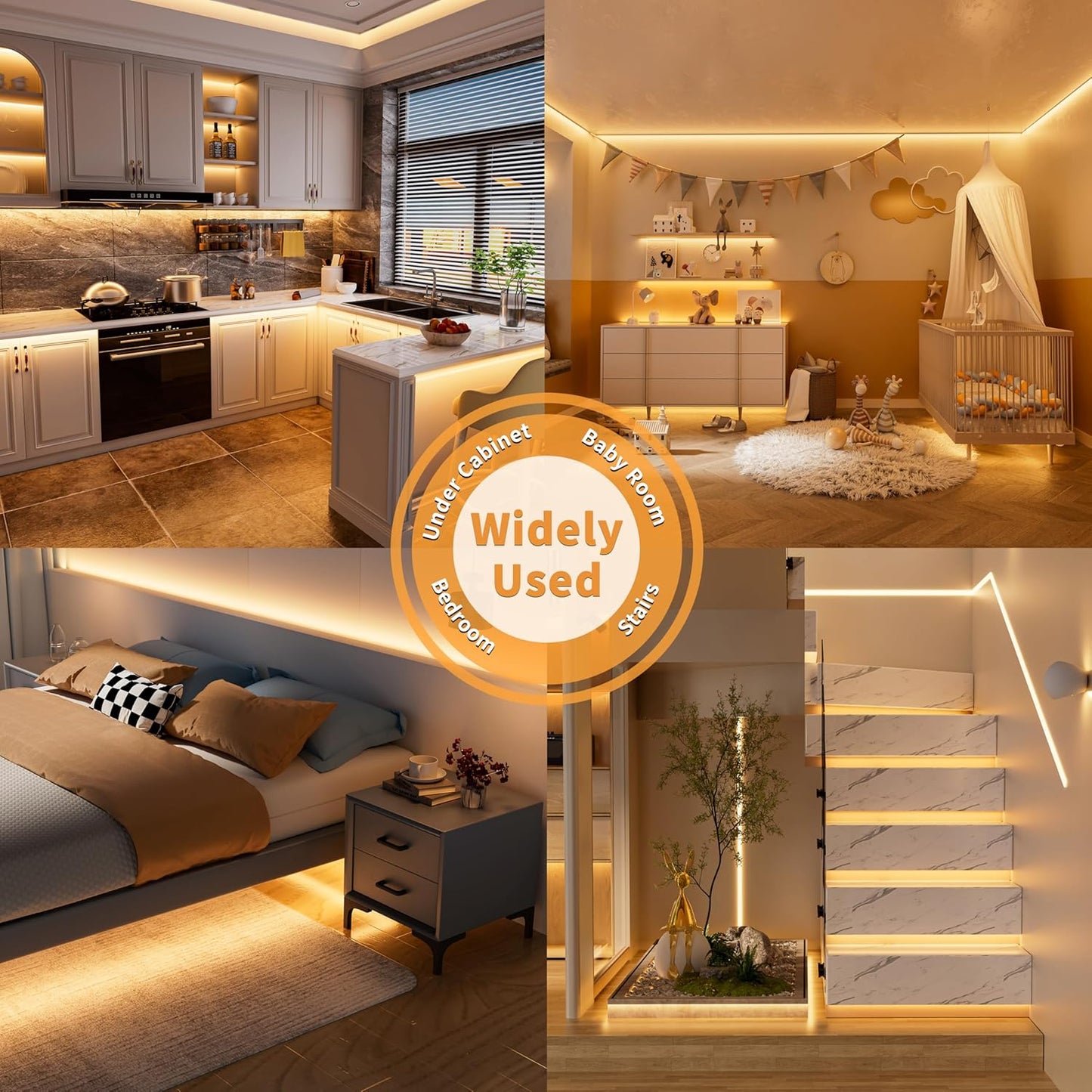 PAUTIX COB LED Strip with Motion Sensor – Safer Nighttime Stair Lighting for Homes with Kids and Pets, 5V USB Plug-In Tape Light