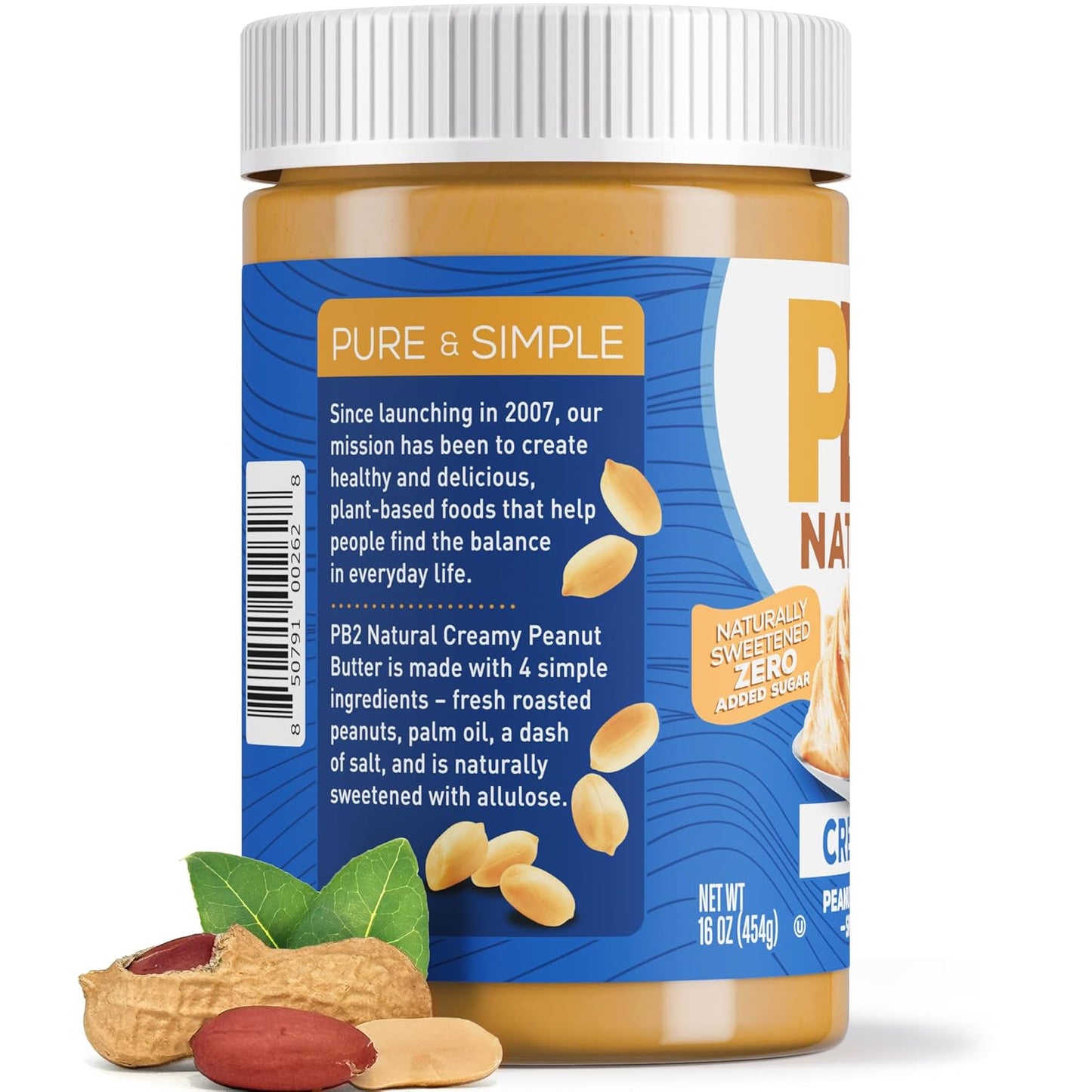 PB2 Natural Creamy Peanut Butter – Four-Ingredient Pantry Staple for Intentional Kitchens, No Added Sugar