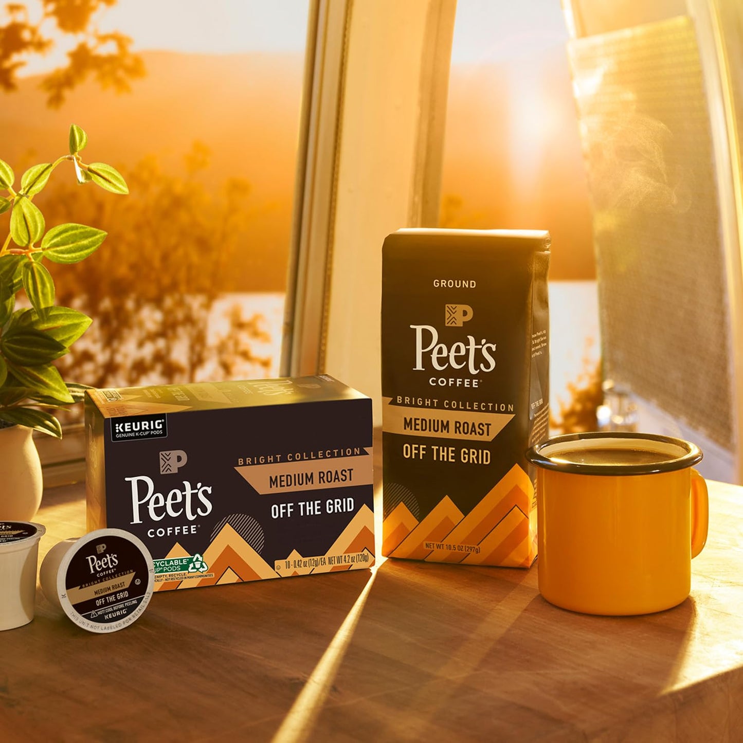 Peet's Coffee Off the Grid Medium Roast Ground Coffee – Pre-Ground Brew for Camping Mornings and Patio Brunch