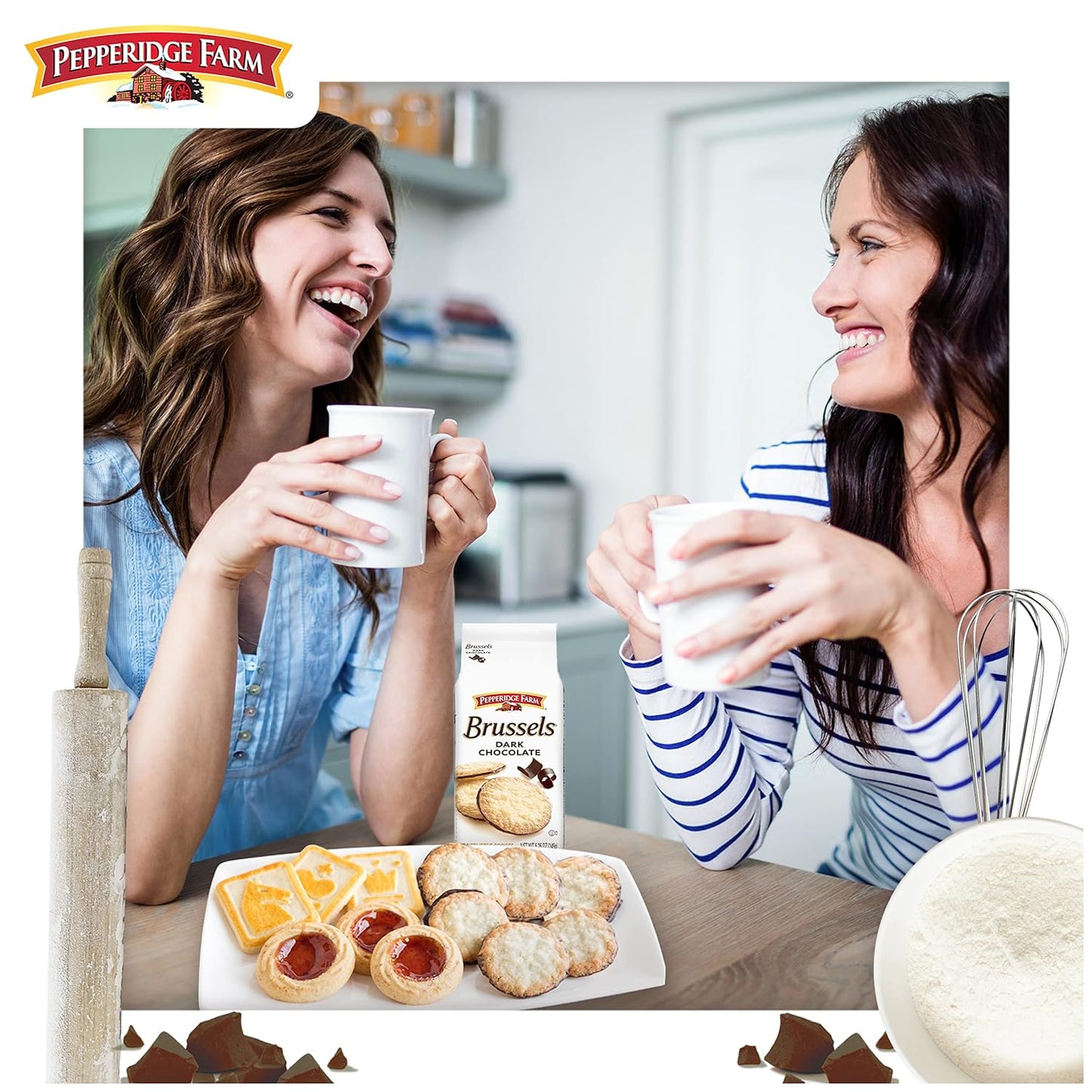 Pepperidge Farm Brussels Dark Chocolate Cookies – Heart-Smart Dark Chocolate Treat for the Mindful Evening Routine, Calming Wind-Down Bite