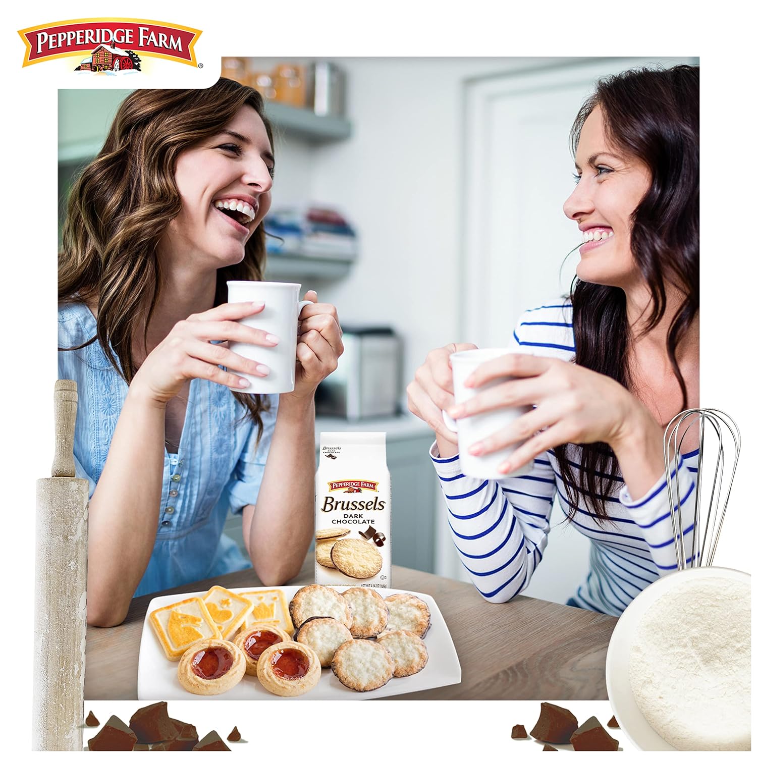 Pepperidge Farm Brussels Dark Chocolate Cookies – Heart-Smart Dark Chocolate Treat for the Mindful Evening Routine, Calming Wind-Down Bite