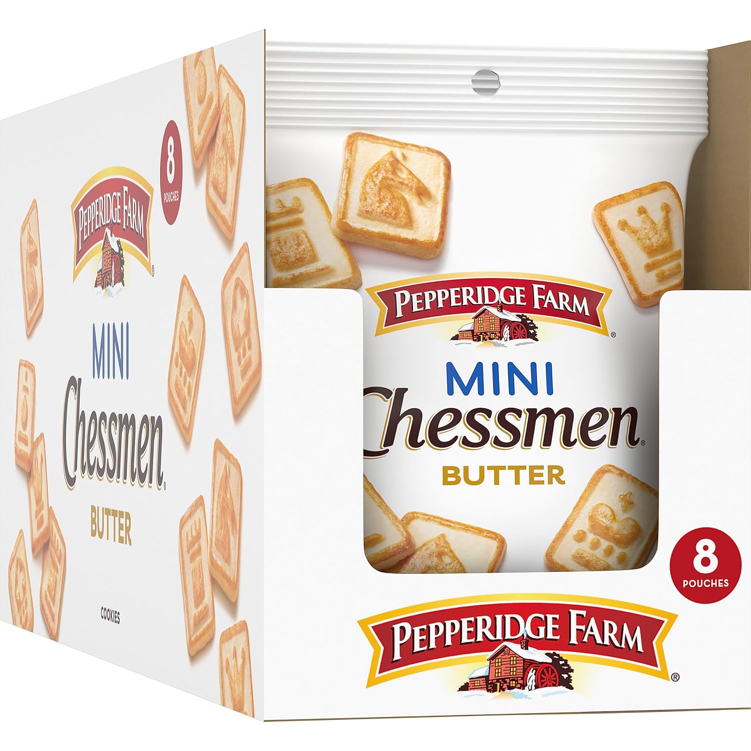 Pepperidge Farm Chessmen Minis Butter Cookies, 8 Snack Packs – Travel-Ready Cookies for Road Trips, Flights, and Hiking