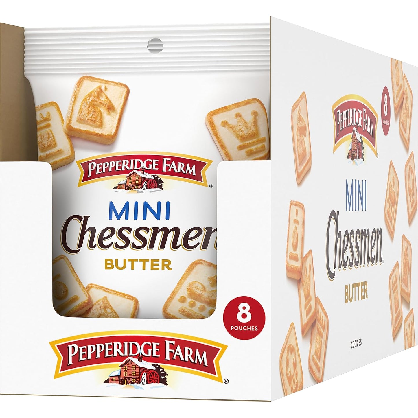 Pepperidge Farm Chessmen Minis Butter Cookies, 8 Snack Packs – Travel-Ready Cookies for Road Trips, Flights, and Hiking