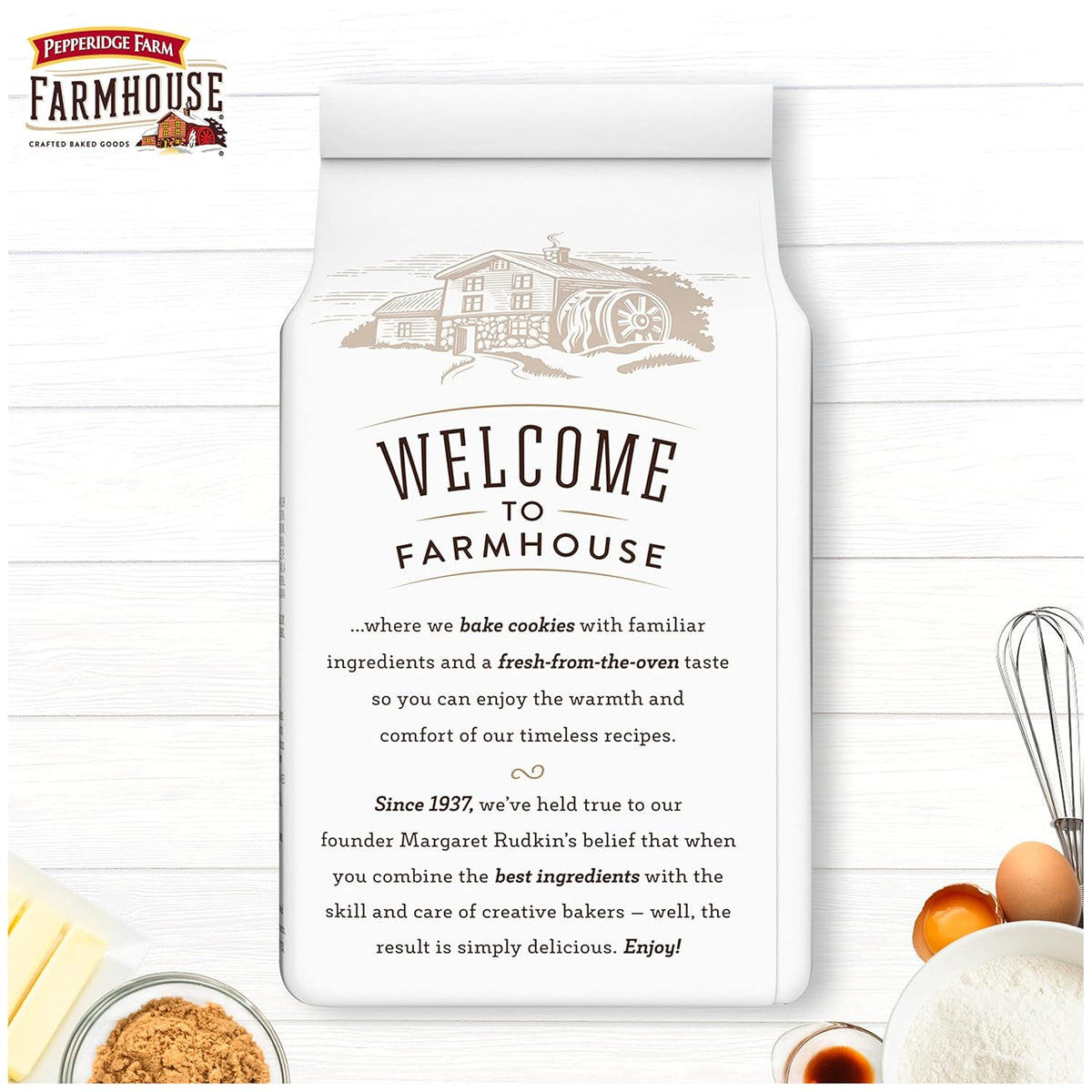 Pepperidge Farm Farmhouse Thin & Crispy Toffee Milk Chocolate Cookies – Hostess Gift for Holiday Parties, Elegant Snack Basket Pick