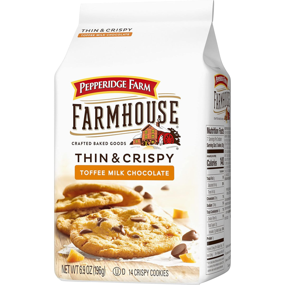 Pepperidge Farm Farmhouse Thin & Crispy Toffee Milk Chocolate Cookies – Hostess Gift for Holiday Parties, Elegant Snack Basket Pick