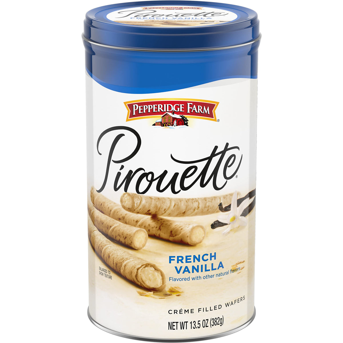 Pepperidge Farm Pirouette Rolled Wafers - Eye-Catching Canister for the Baking Pantry and Dessert Plating Station
