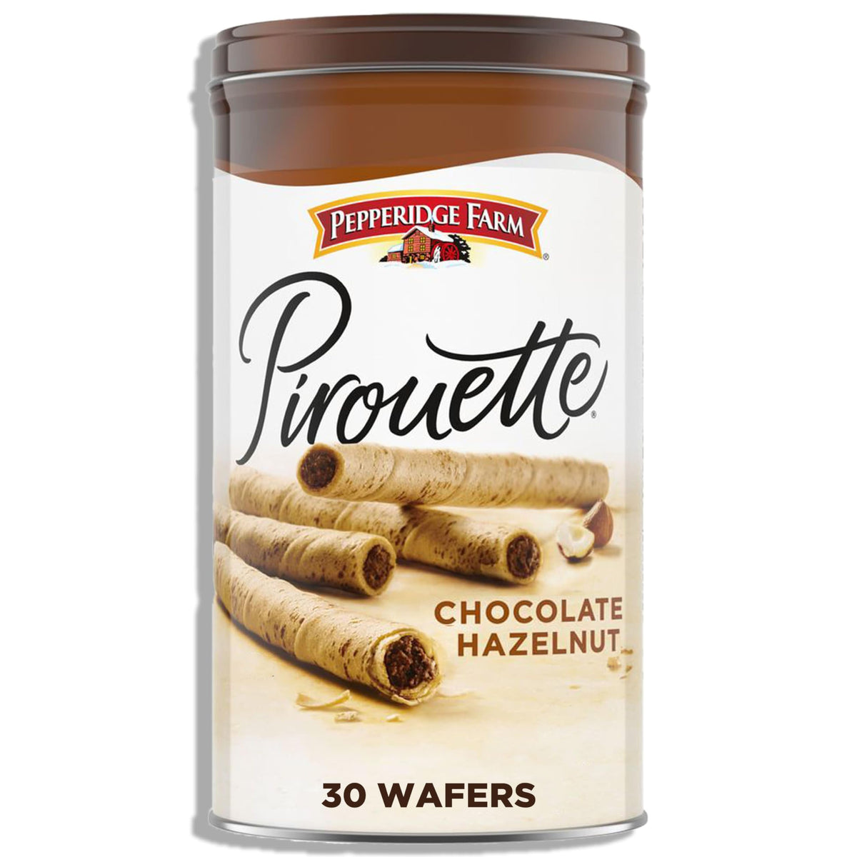 Pepperidge Farm Pirouette Rolled Wafers - Eye-Catching Canister for the Baking Pantry and Dessert Plating Station