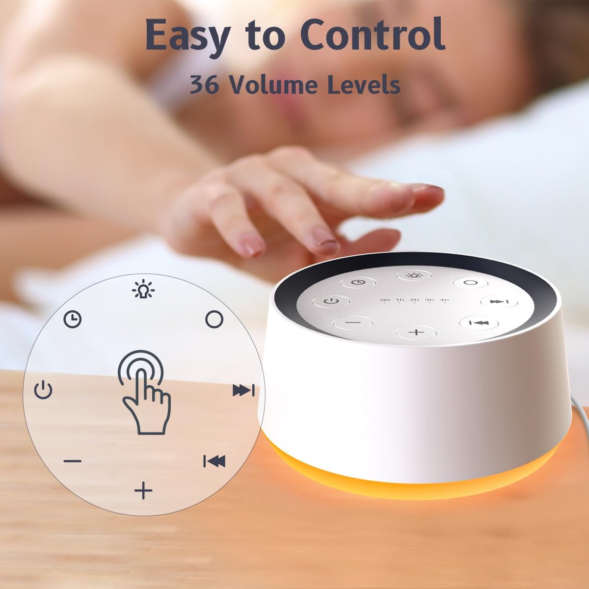 plug-in ac powered, compact form factor in white, black, or wood-grain finishes