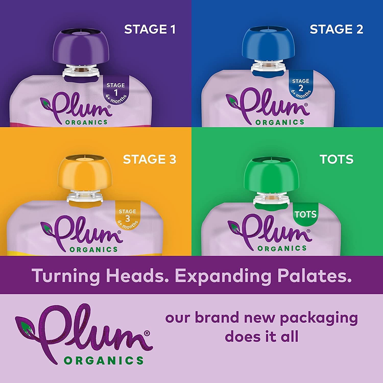 Plum Organics Just Prunes – Single-Ingredient Organic Baby Food Pouch, No Additives Stage 1, 4+ Months, 3.5 oz, 4-Pack