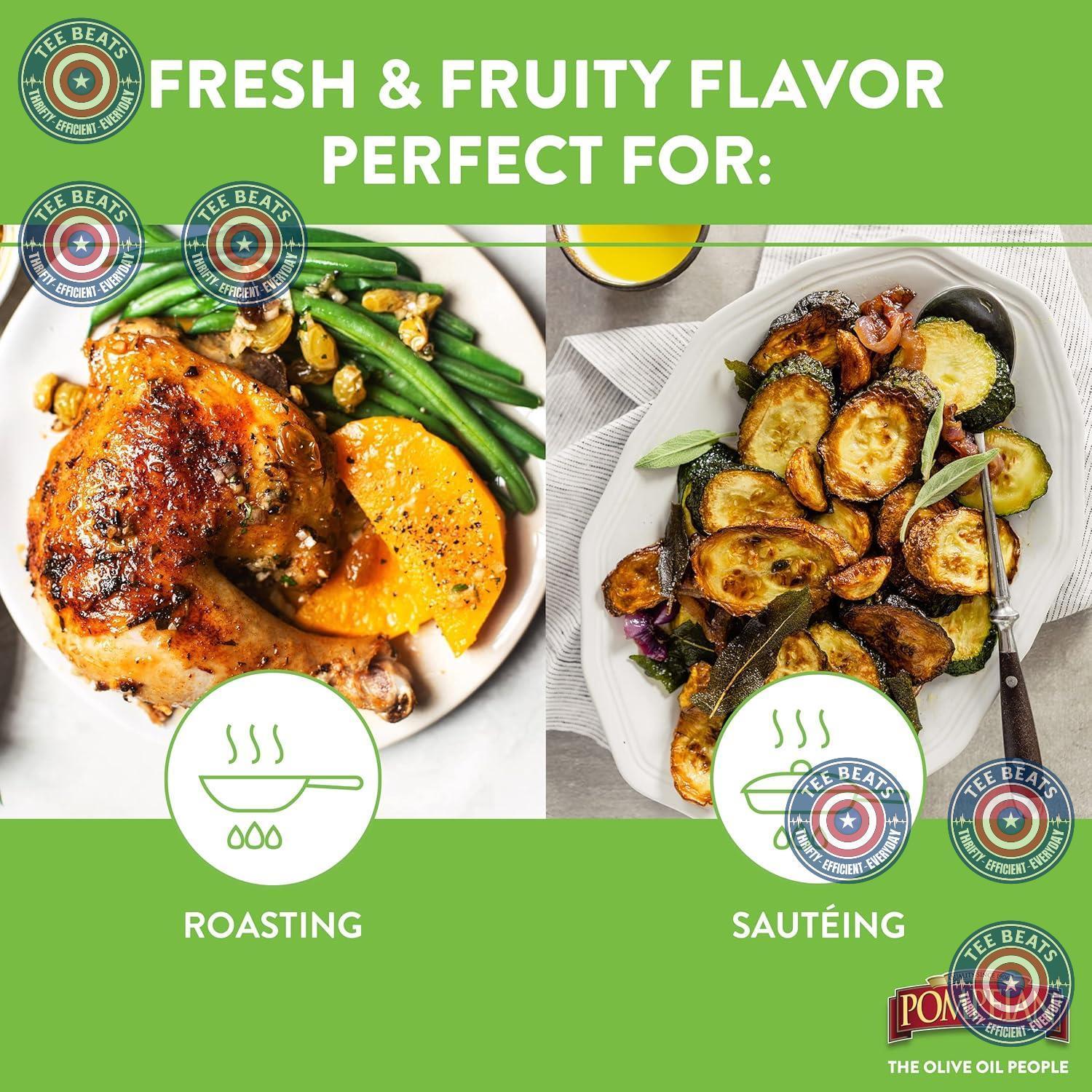 Pompeian Gourmet Selection Extra Virgin Olive Oil – Functional Pantry Staple, Antioxidant-Packed Finishing Oil for Health-Conscious Meal Prep