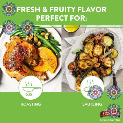 Pompeian Gourmet Selection Extra Virgin Olive Oil – Functional Pantry Staple, Antioxidant-Packed Finishing Oil for Health-Conscious Meal Prep