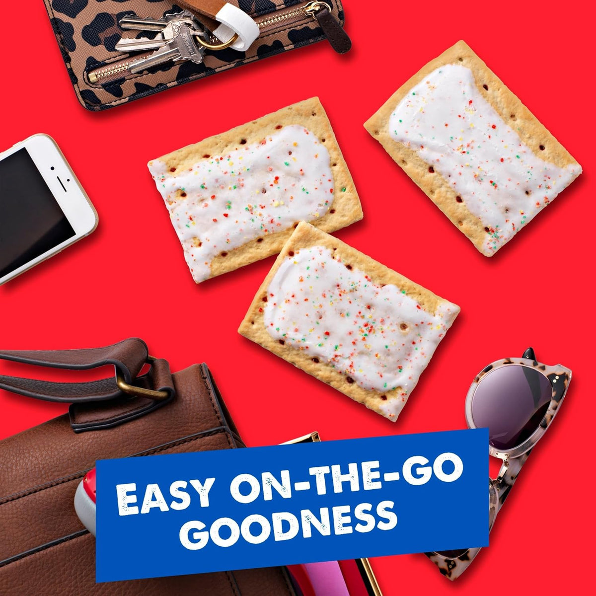 Pop-Tarts Frosted Strawberry and Brown Sugar Cinnamon Pastries, Kids Lunchbox Treats, 54.1oz Box