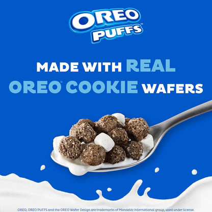 Post Oreo Puff Cereal – Fun Chocolate Marshmallow Snack for Children Lunchbox and Breakfast Table, 10 oz