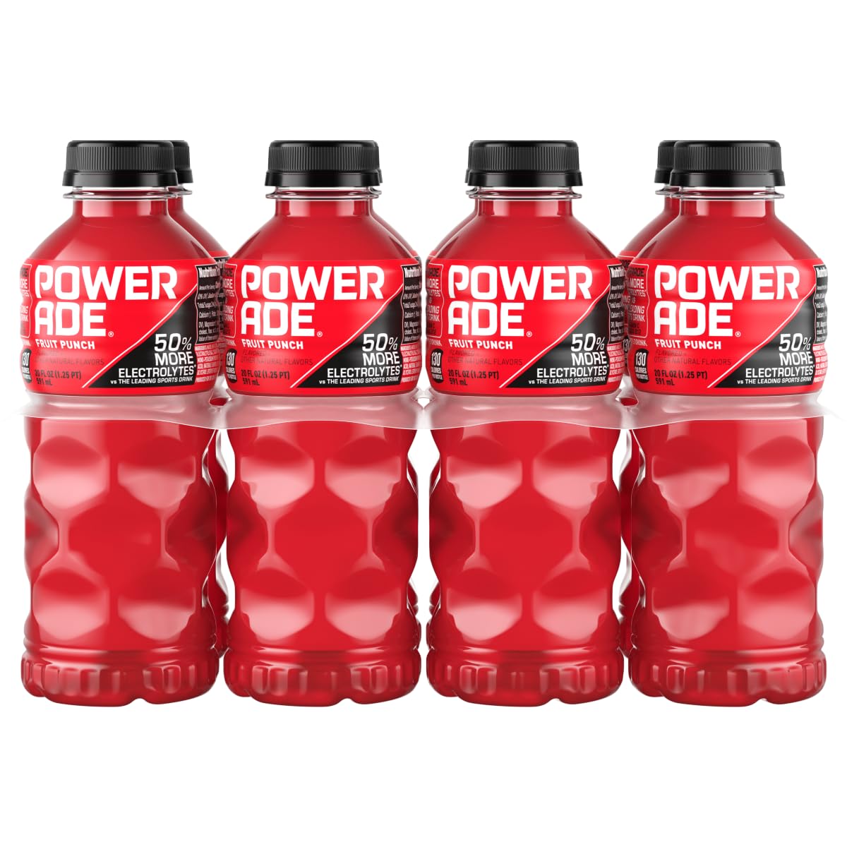 Powerade Fruit Punch Electrolyte Drink for Backyard Cookouts, Tailgates and Patio Days, 20oz Bottles 8 Pack