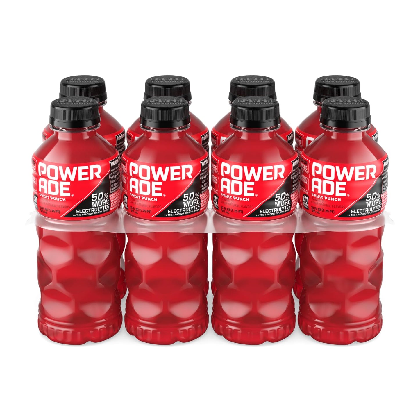 Powerade Fruit Punch Electrolyte Drink for Backyard Cookouts, Tailgates and Patio Days, 20oz Bottles 8 Pack