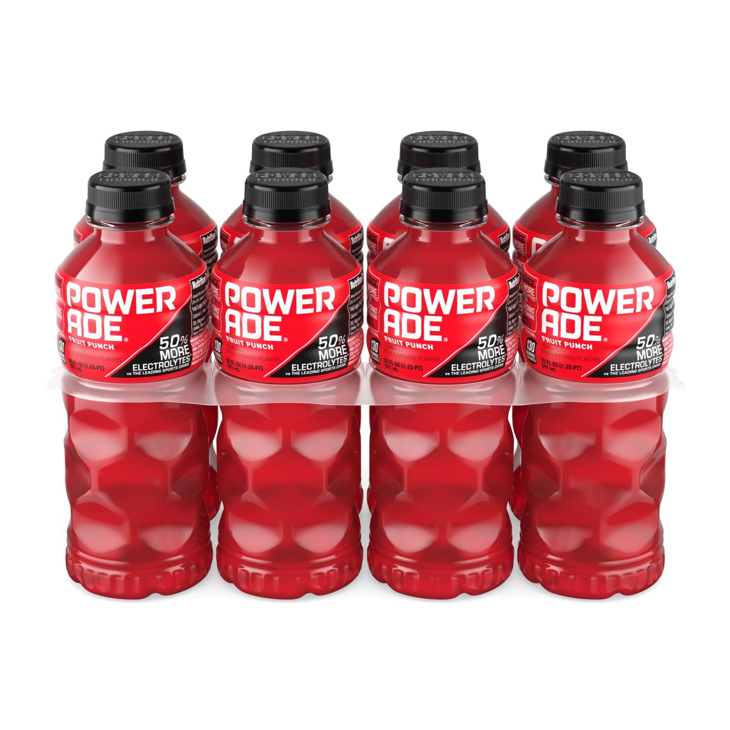 Powerade Fruit Punch Electrolyte Drink for Backyard Cookouts, Tailgates and Patio Days, 20oz Bottles 8 Pack