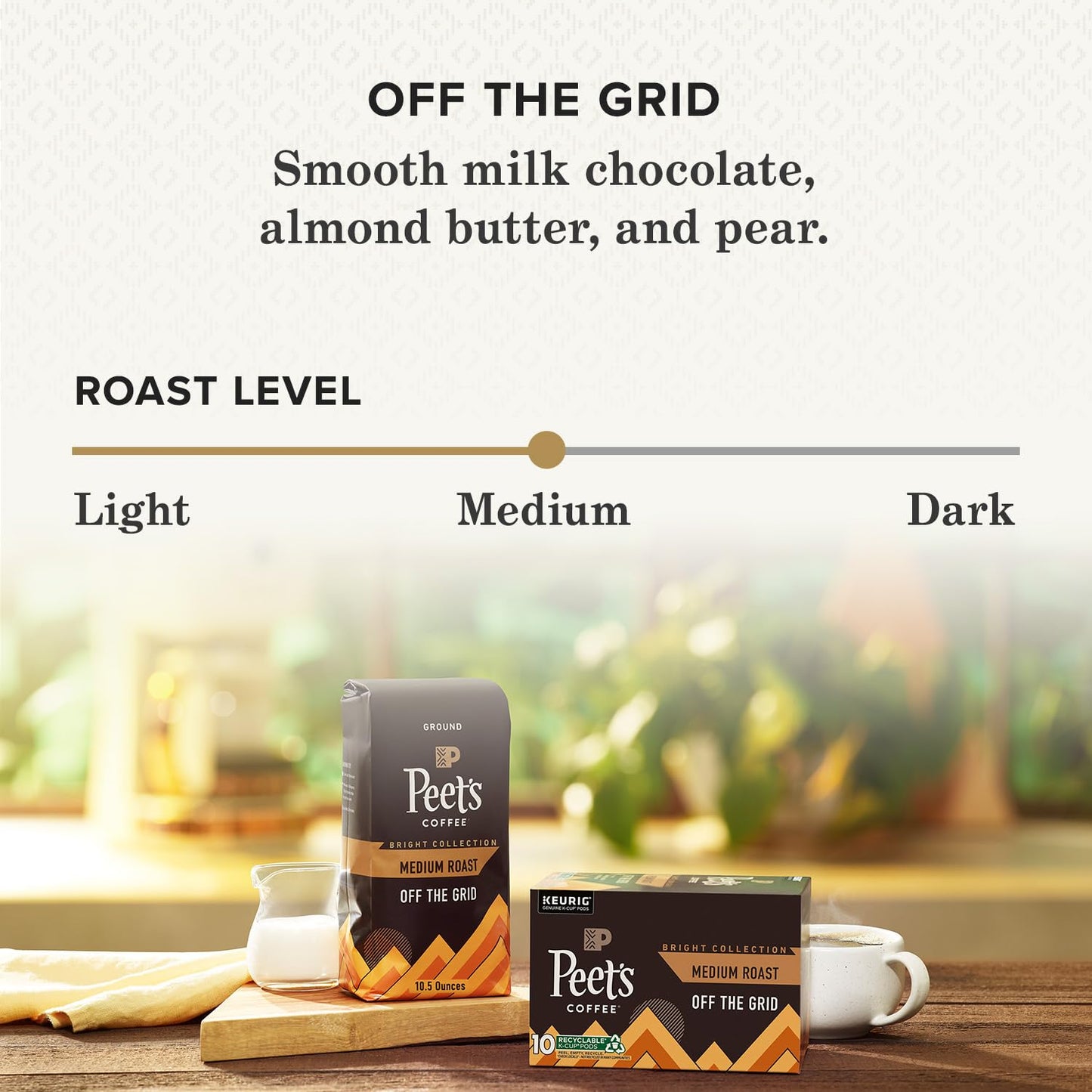 pre-ground texture optimized for drip, pour-over, and chemex brewing