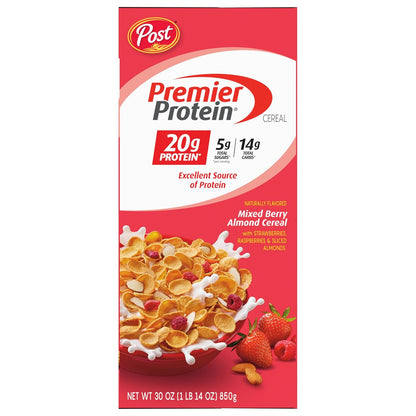 Premier Protein Mixed Berry Almond Breakfast Cereal – Morning Wellness Bowl with 20g Plant Protein and Real Fruit