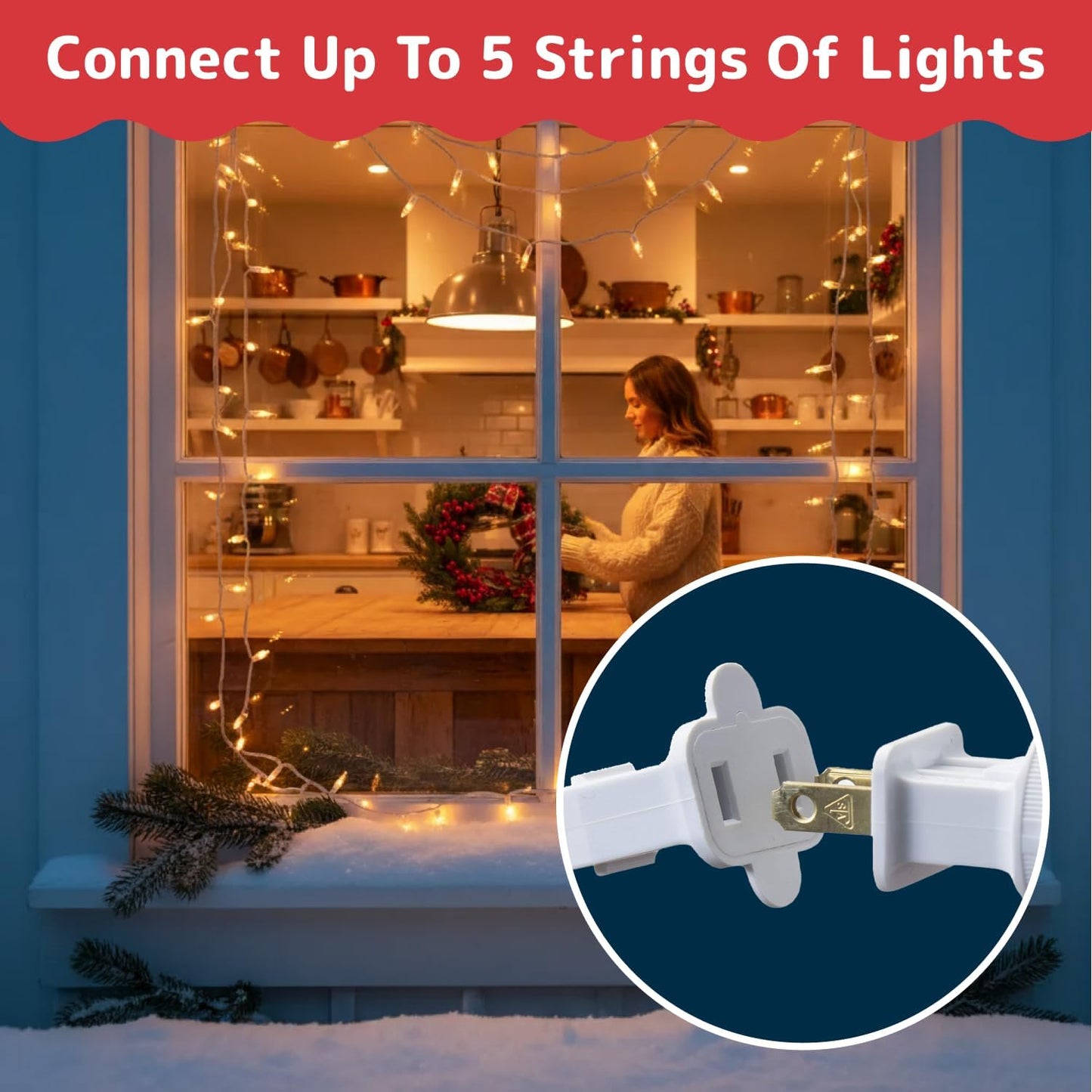 PREXTEX 10 Ft Warm White String Lights for Living Room Christmas Tree and Cozy Bedroom Decor, 50 Count Incandescent