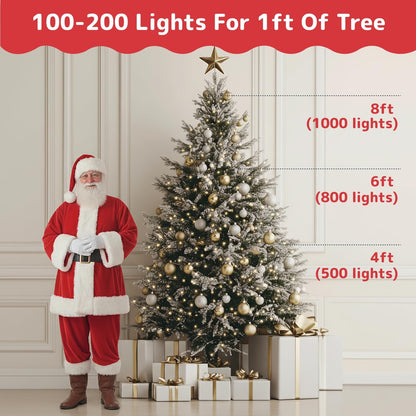 PREXTEX 10 Ft Warm White String Lights for Living Room Christmas Tree and Cozy Bedroom Decor, 50 Count Incandescent