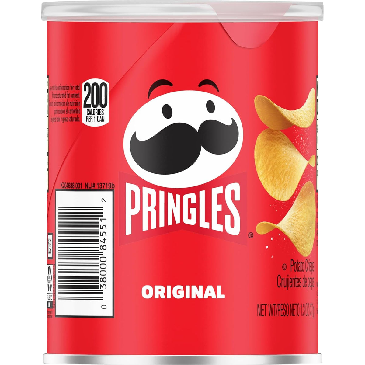 Pringles Original Potato Crisps Chips – Portable Road Trip Snacks for the Car, 12 Pack 1.3oz Cans